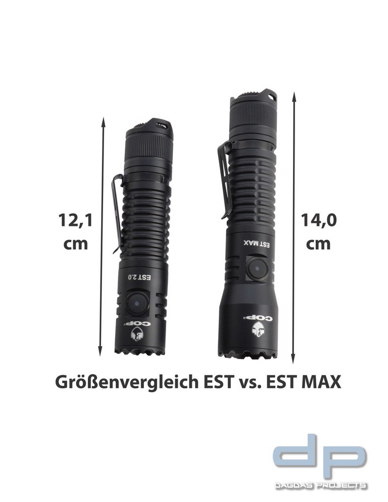 COP®/Speras -EST MAX- Taschenlampe inkl. Akku und COP® 1409 Molle Holster
