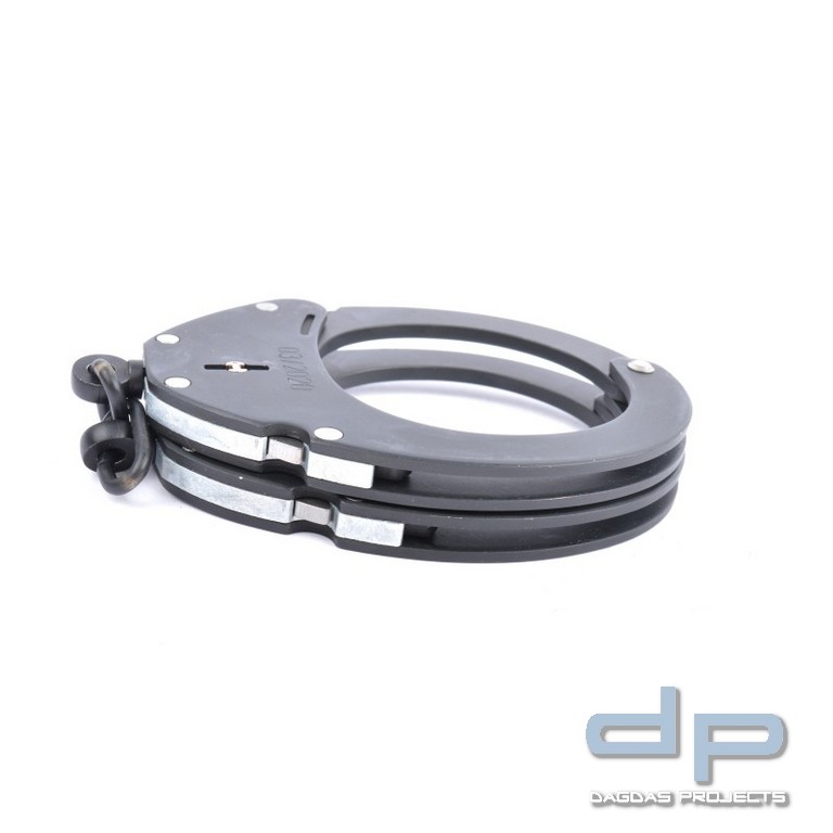 Clejuso Handfessel Modell 9, mit Kette, schwarz Teflon®-beschichtet