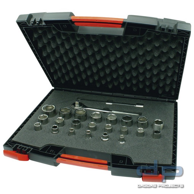 Steckschlüsselsatz 1/2″, Titan, 25-teilig, SW 10 - 32 mm