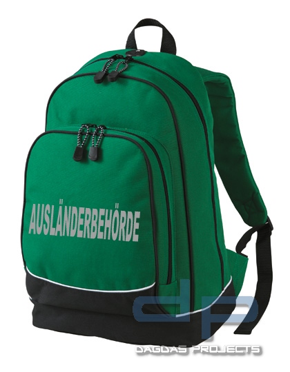 Behördenrucksack mit Wunschtext in reflex silber