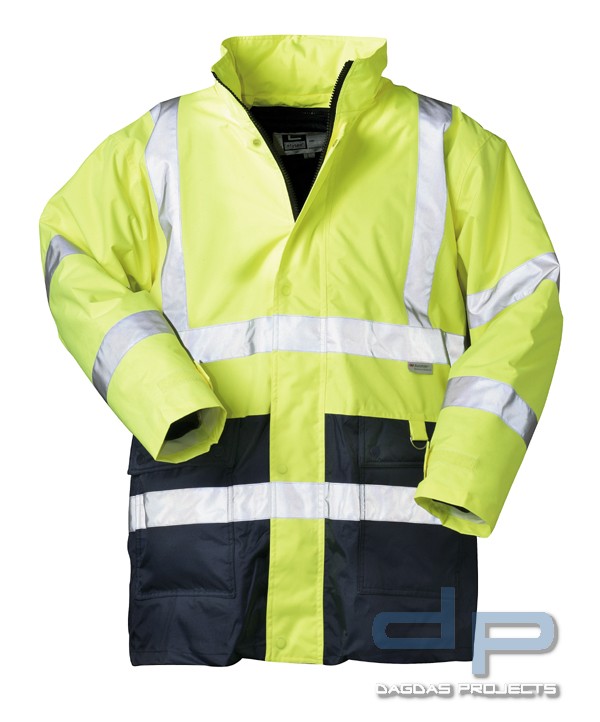 SAFESTYLE® Warnschutz-Parka Wunschbeschriftung möglich in Gelb und Marine abgesetzt