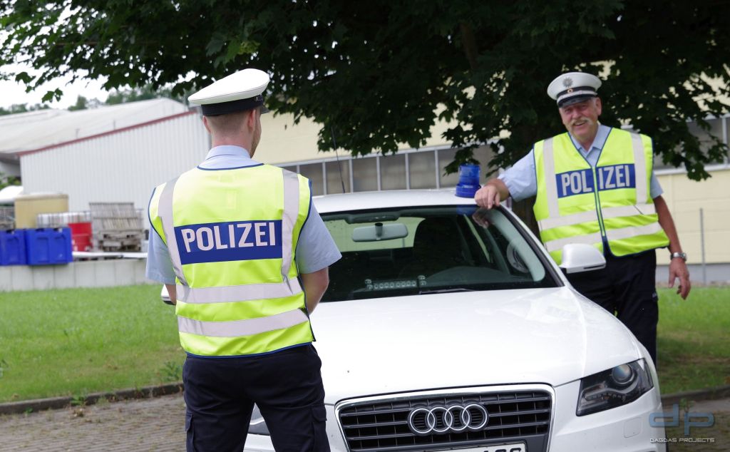 ETZEL Behörden Signal-/Warnweste gelb/blau mit Aufdruck POLIZEI