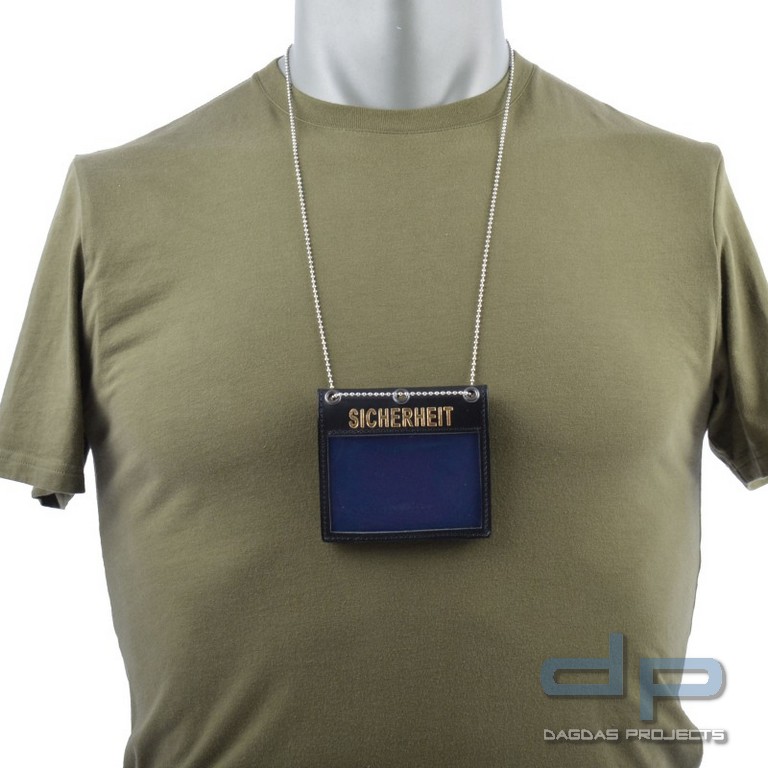 COP® Umhänge-Dienstausweismäppchen MIT DRUCK, Scheckkartenformat, Leder