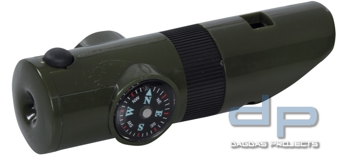 Mil-Tec Signalpfeife 6in1 Oliv oder Orange