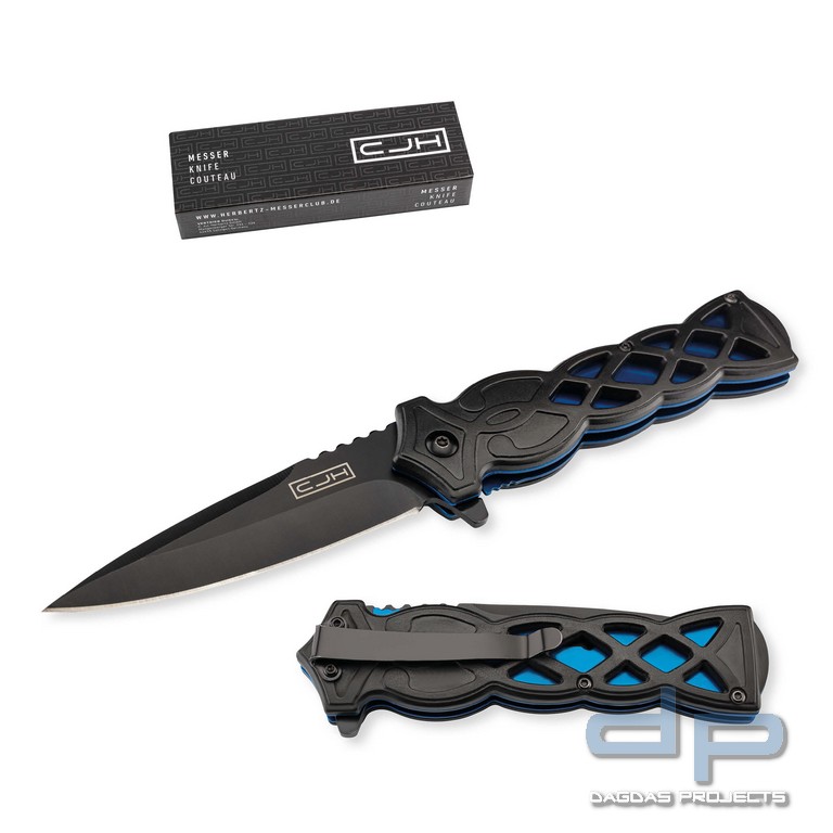 CJH Einhandmesser schwarz/blau