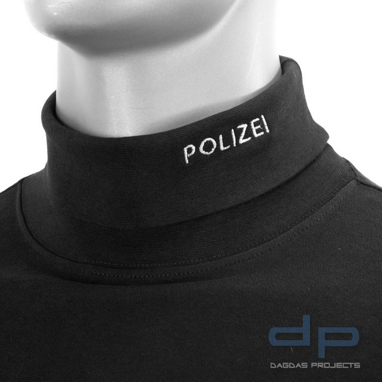 Rollkragenpullover, bestickt POLIZEI, Stick in weiß Größe: 3XL und M