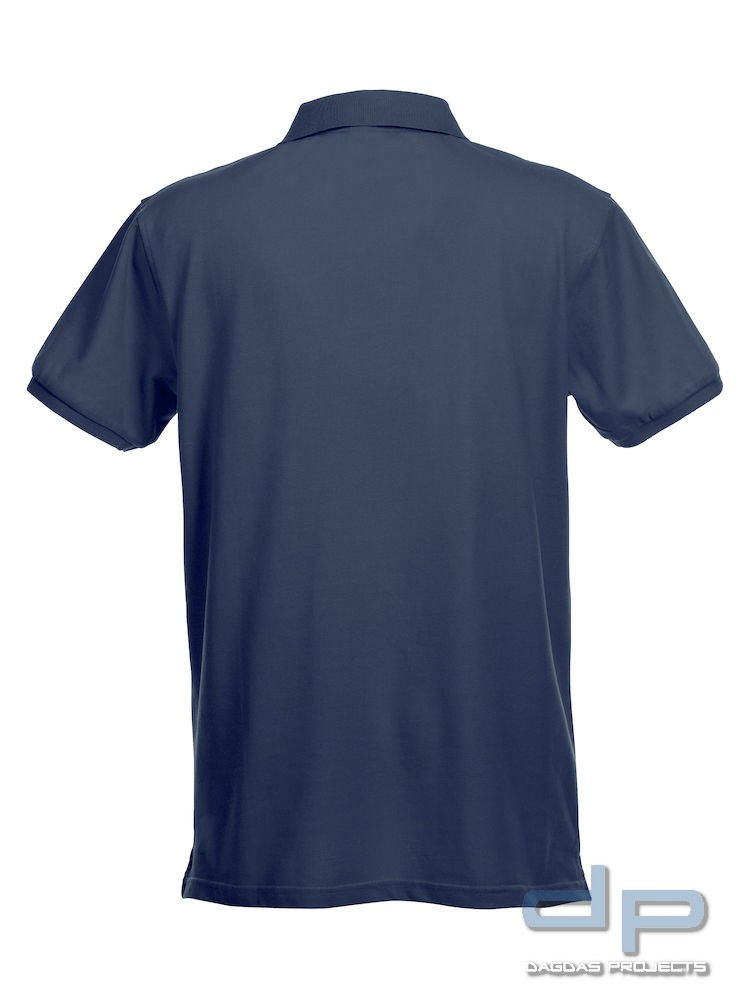 Behörden Strech Premium Polo mit Wunschtext Weiß und Dark Navy in Größe XL