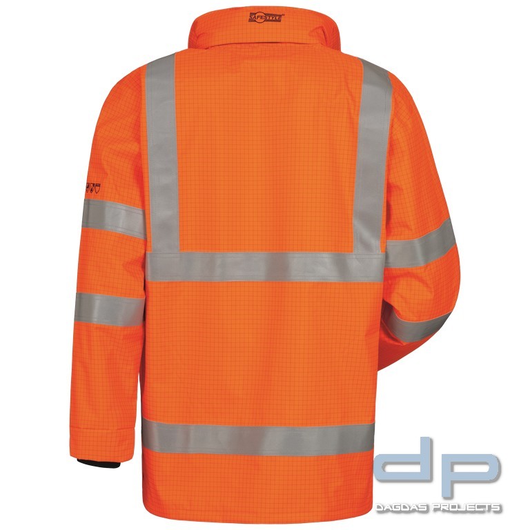 Safestyle MULTINORM REGENJACKE in Orange mit Aufdruck nach Wunsch auf Brust und Rücken