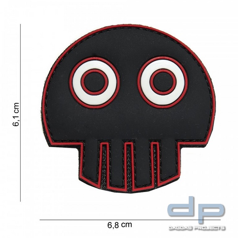 Rubber Patch " BOG EYE Skull ", Größe 68 x 61 mm