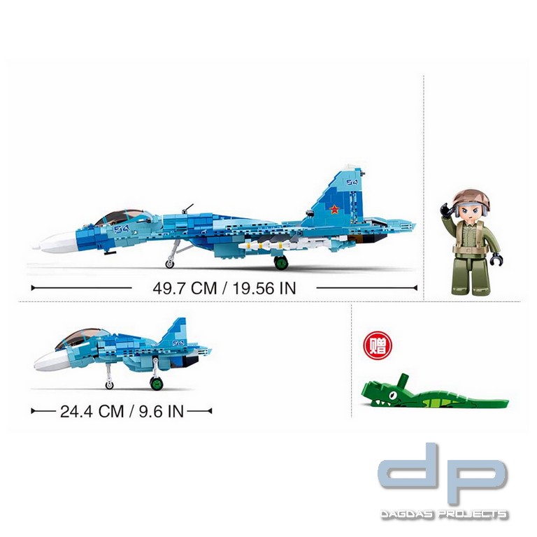 Sluban blue jet fighter M38-B0985 #16087
