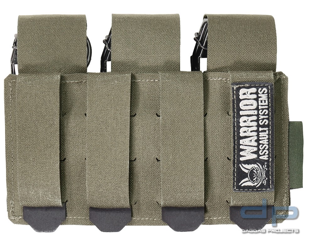 WAS Laser Cut Triple Flash Bang Pouch Ranger Green