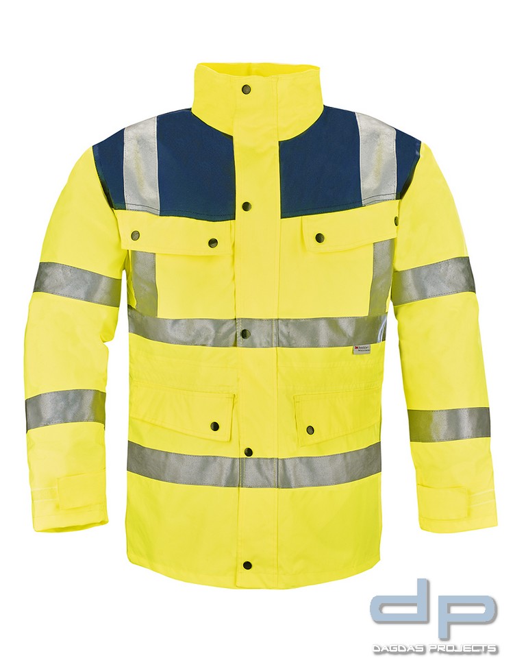 Warn-Parka EN ISO 20471:2013 Farbe leuchtgelb/blau