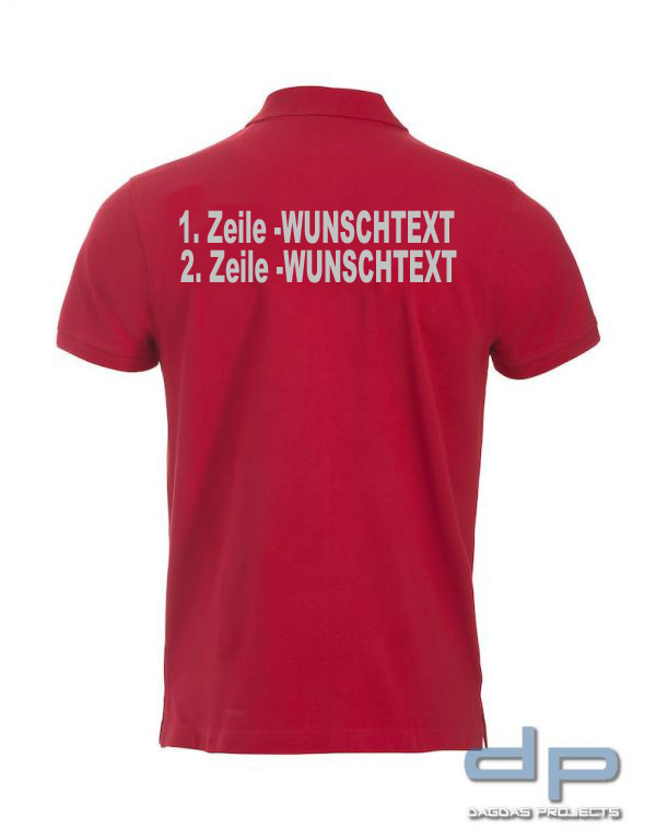 Premium Polo mit 2 zeiligem Wunschaufdruck in verschiedenen Farben