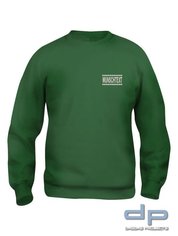 Clique Basic Roundneck mit Wunschaufdruck gestrichelte Linien in verschiedenen Farben