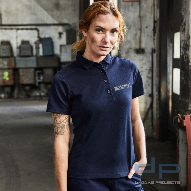 Damen Workwear Polo Shirt in verschiedenen Farben mit Aufdruck nach Wunsch auf Brust und Rücken