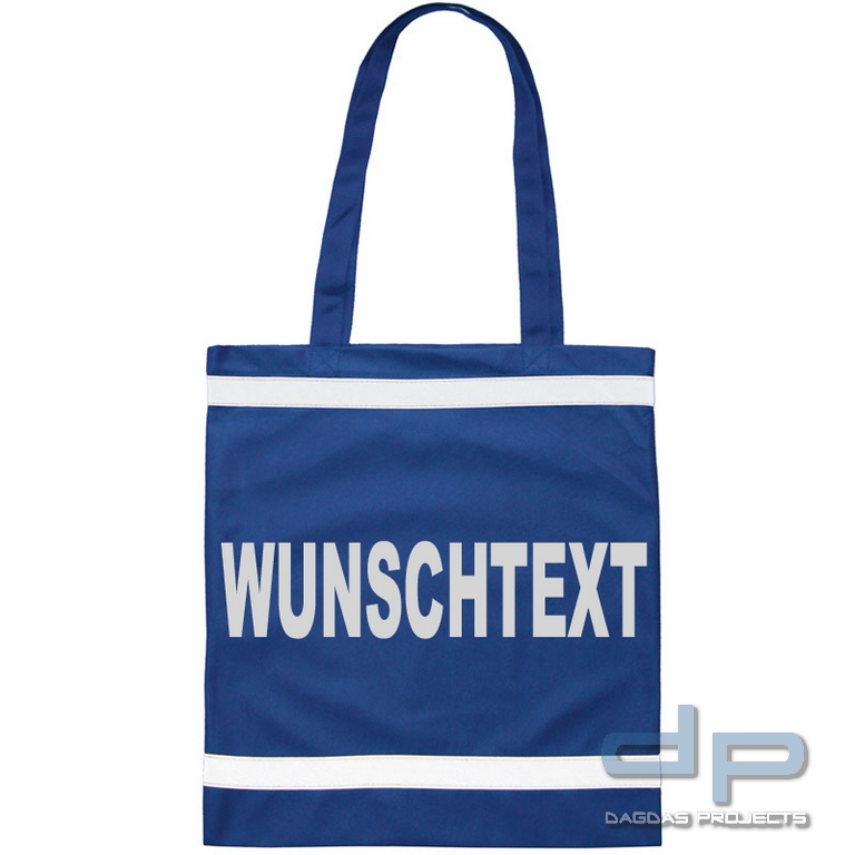 Shopping Bag lange Henkel verschiedene Farben mit Aufdruck nach Wunsch in reflektieren Silber
