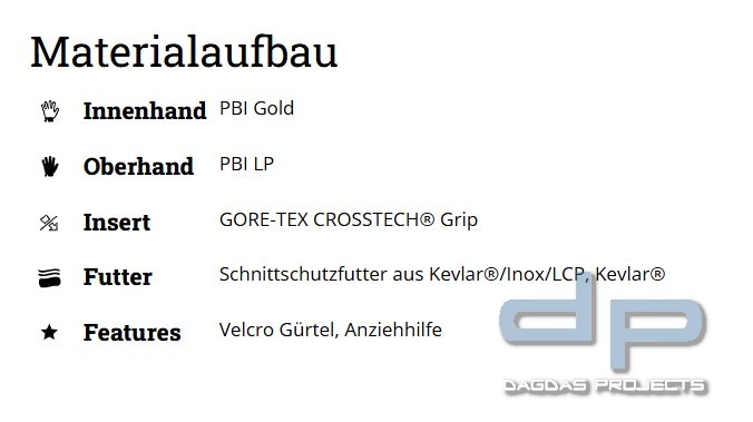 ESKA Feuerwehrhandschuhe SIGA PBI 5F PLUS Belt (Lange Stulpe mit Gürtel)