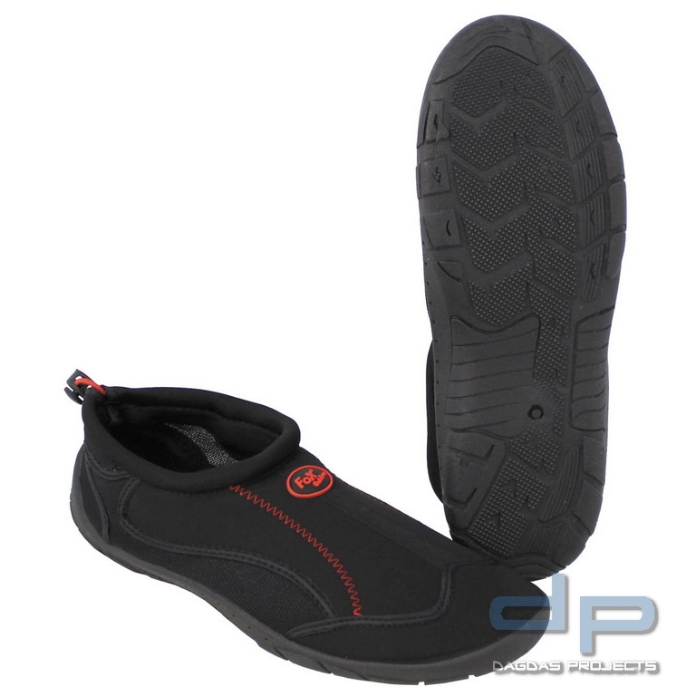 Badeschuhe, Neopren, schwarz, Kordelzug