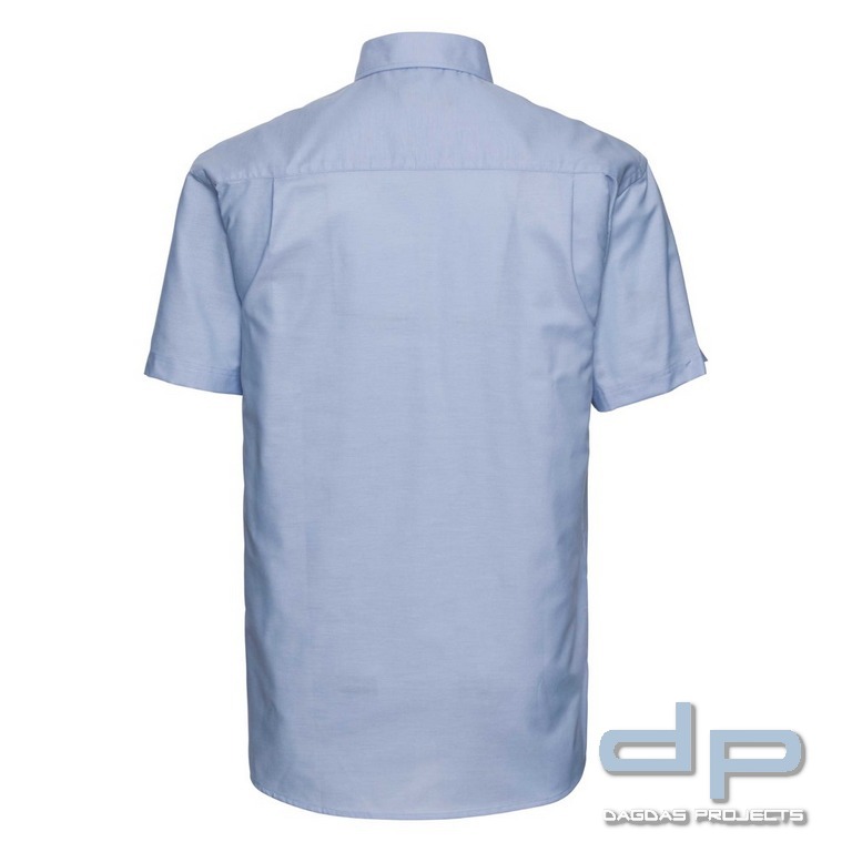 Kurzärmliges Hemd in oxford blau mit Aufdruck MSS am Kragen