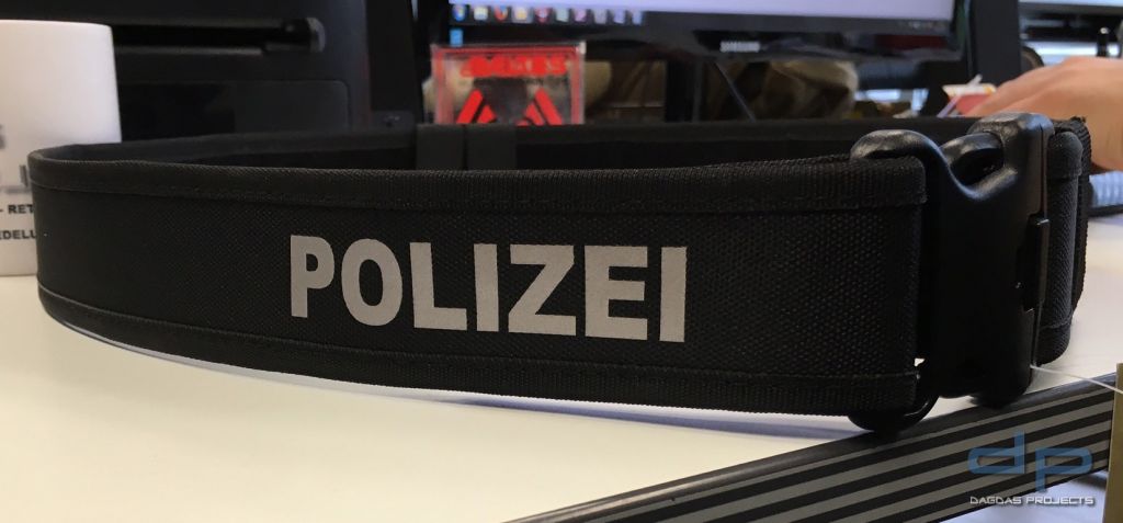 Behörden Cordura Gürtel ohne Untergürtel mit Wunschaufdruck in reflex silber