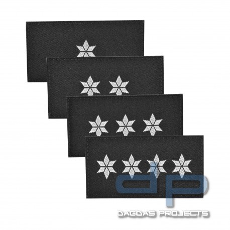 Klettabzeichen Dienstgrad - Textil (75 x 40 mm) schwarz