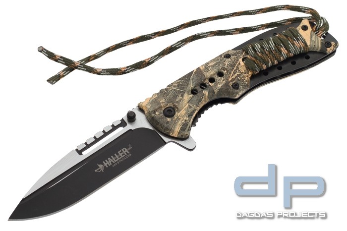 Haller Einhandmesser Camo mit Paracord