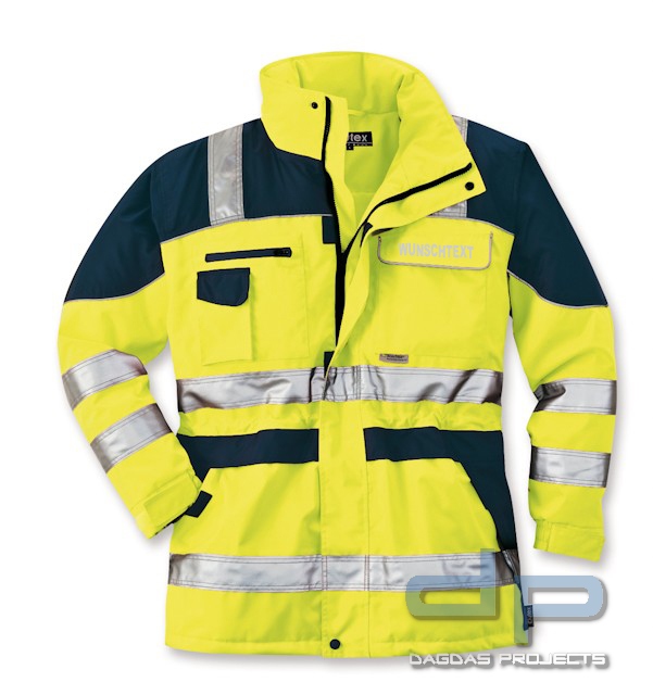 Warnschutz-Parka SAFETY PLUS gelb/Navy Wunschbeschriftung möglich