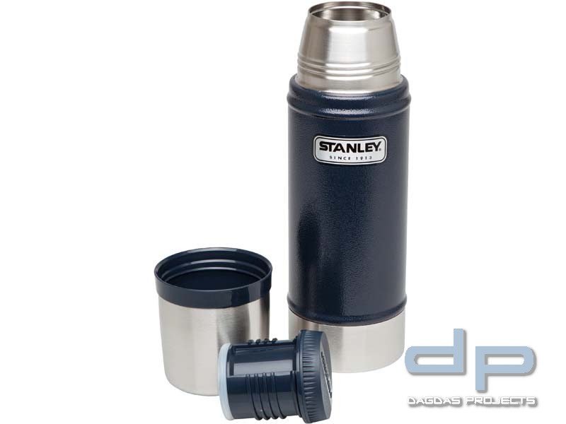 Stanley Classic Vakuum-Flasche, 0.47 Liter, 18/8 Edelstahl, navy blau, Edelstahl Trinkbecher