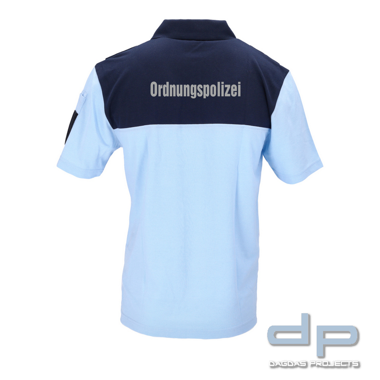 ETZEL Herren Uniform Poloshirt mit Aufdruck "Ordnungspolizei" in Reflex silber Größe: L oder XL
