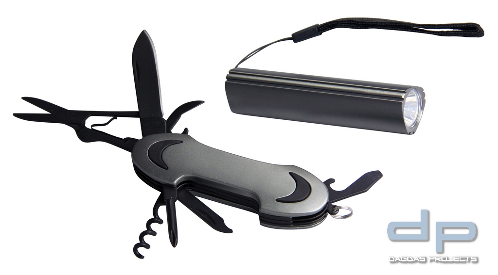 Taschenmesser 7-teilig mit LED-Leuchte