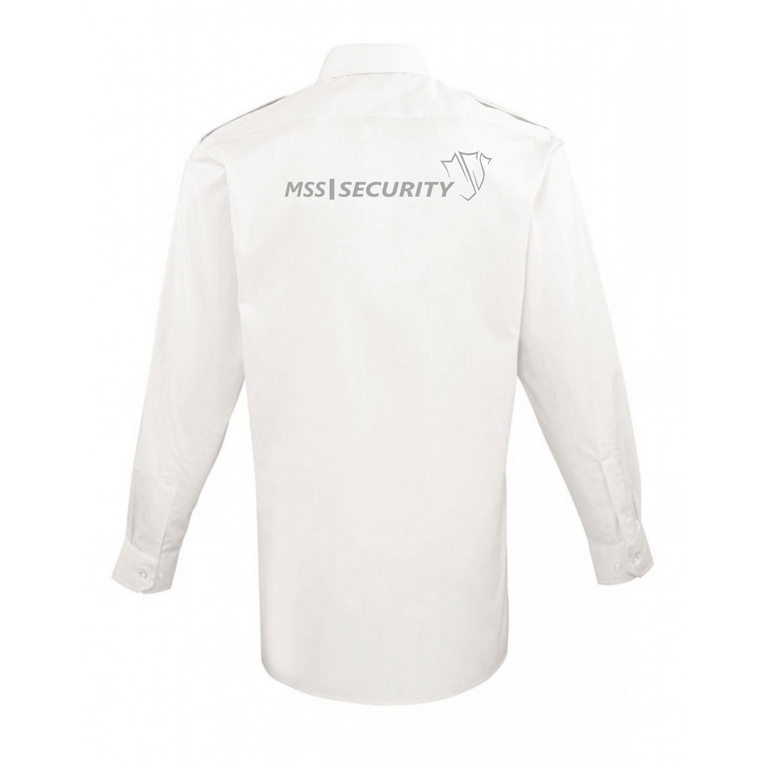 Pilot Hemd Longsleeve hellblau 3 Fach Druck Brust, Rücken, Armdruck MSS