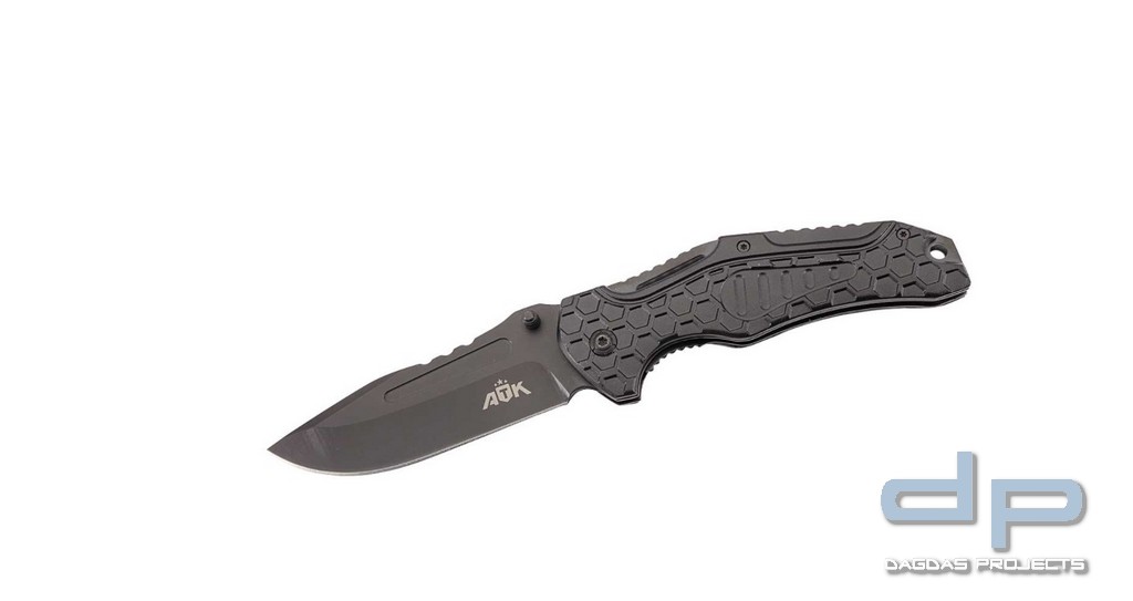 Schwarz gehaltenes Einhandmesser der Marke ATK