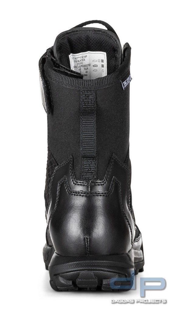 5.11® A/T™ 8" WATERPROOF SIDE ZIP BOOT REGULAR in Schwarz, Größe: US 8/ EU 41