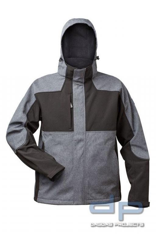 Softshell-Jacke wind- und wasserdicht in Grau/Schwarz