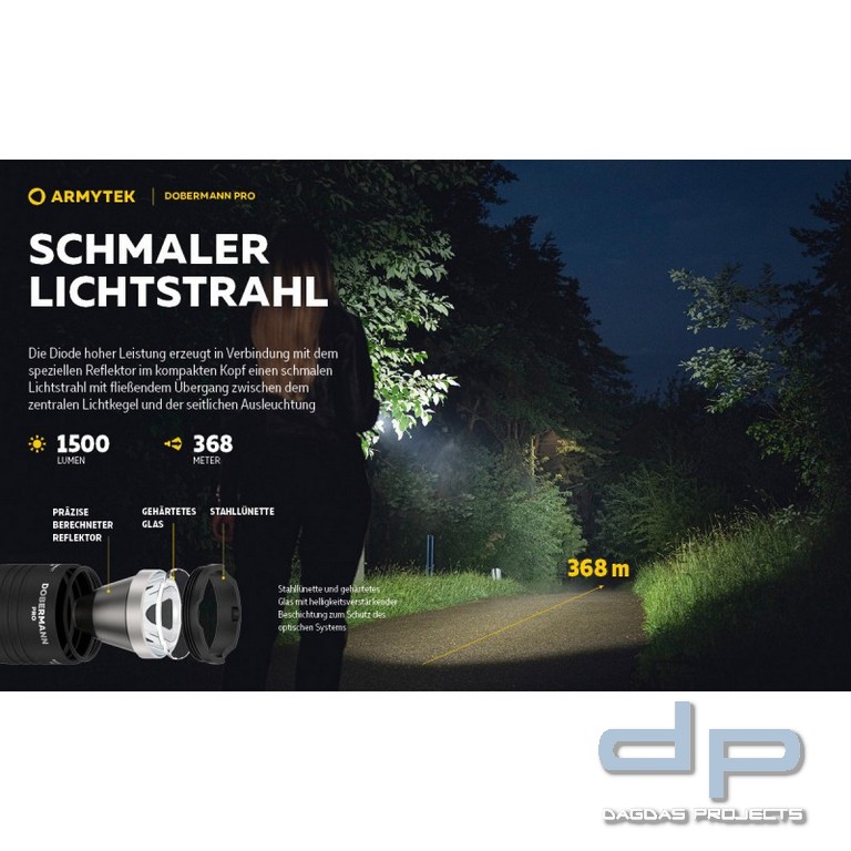 ARMYTEK Taschenlampe Dobermann Pro inkl. Akku
