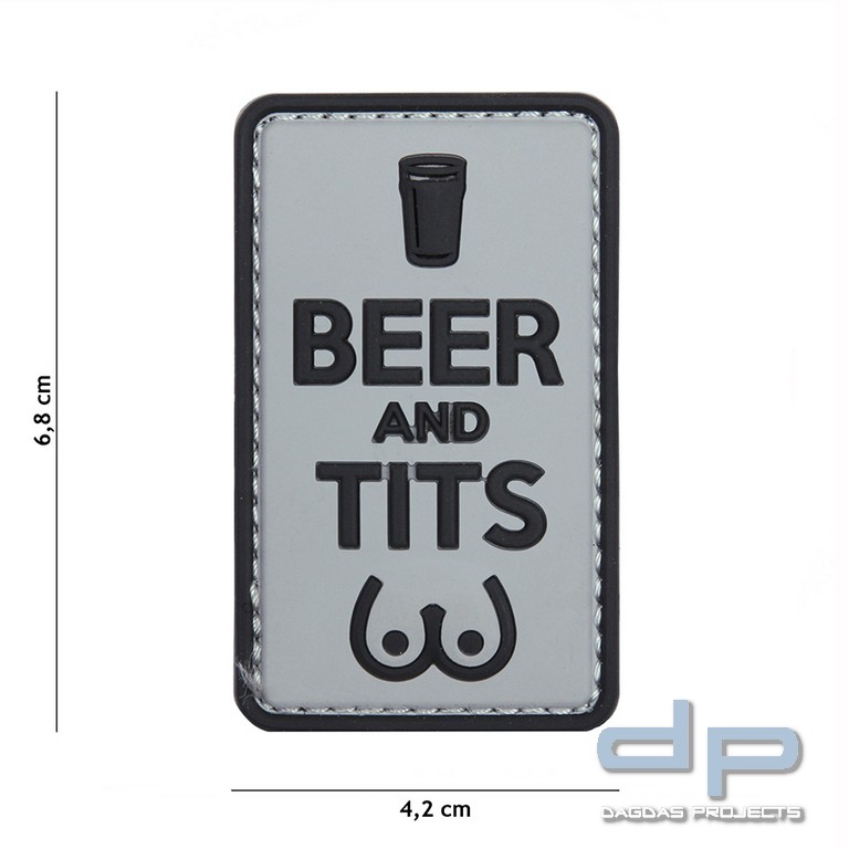 Emblem 3D PVC Beer and Tits grau/schwarz