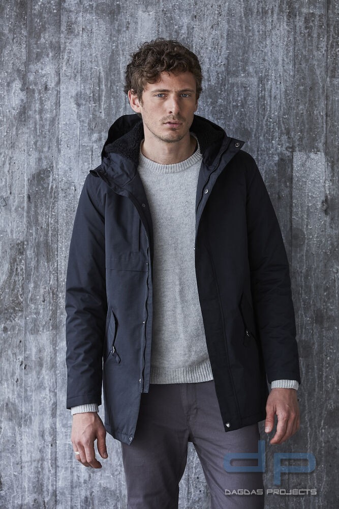 Unisex Behördenparka "Creston" in Schwarz mit Aufdruck nach Wunsch