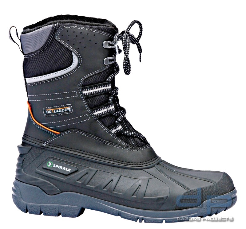 Stiefel in Schwarz/Grau-Silber abgesetzt