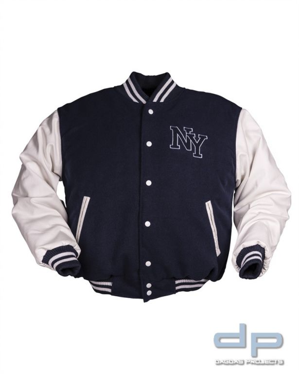 NY BASEBALL JACKE M.PATCH NAVY/WEISS VPE 2