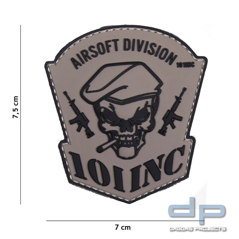 Emblem 3D PVC Airsoft Division 101 INC grau