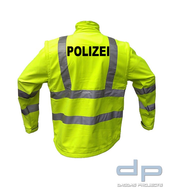 Warnschutz Polizei Softshell Jacke LOGAN 2 in 1