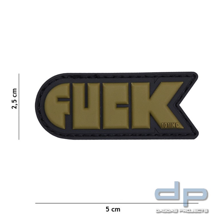 Emblem 3D PVC FUCK grün