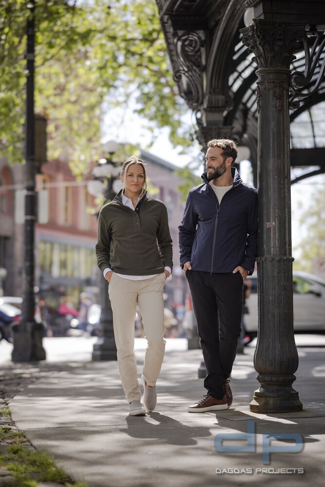 Behörden Wedderburn Short Jacket Men in Schwarz und Dark Navy mit Wunschaufdruck auf Brust und Rücke