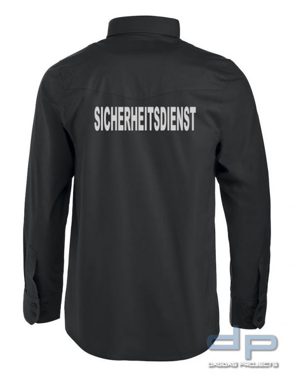 Behörden Diensthemd dp L/S mit Wunschtext in reflektierend silbernem Aufdruck