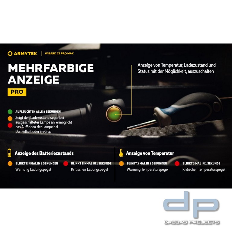 ARMYTEK Multifunktionslampe Wizard C2 Pro inkl. Akku