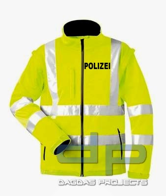 Warnschutz Polizei Softshell Jacke LOGAN 2 in 1
