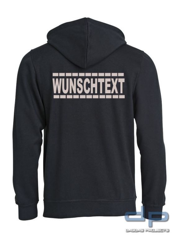 Hooded Sweat mit Wunschaufdruck gestrichelte Linien in verschiedenen Farben