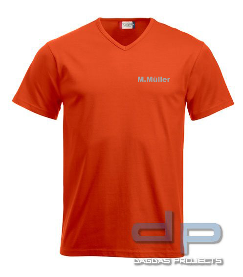 Behörden T-Shirt V-neck mit Wunschaufdruck in verschiedenen Farben