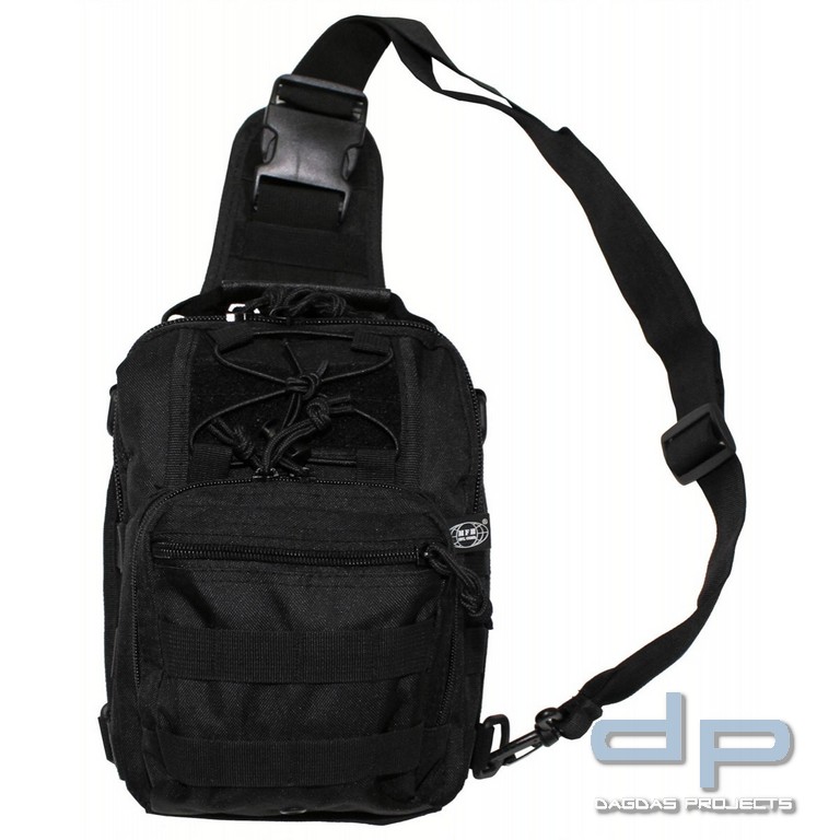 Schulter-Umhängetasche, Molle, schwarz