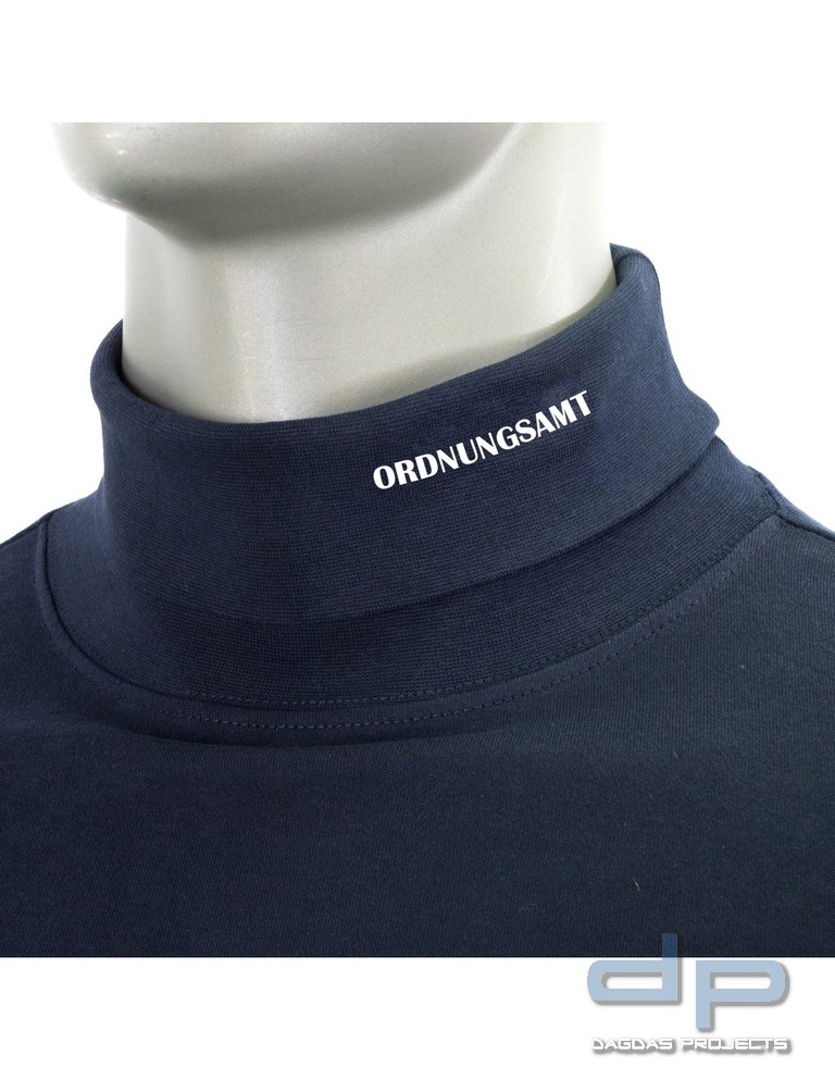 Rollkragenpullover, bestickt "ORDNUNGSAMT", Stick in weiß